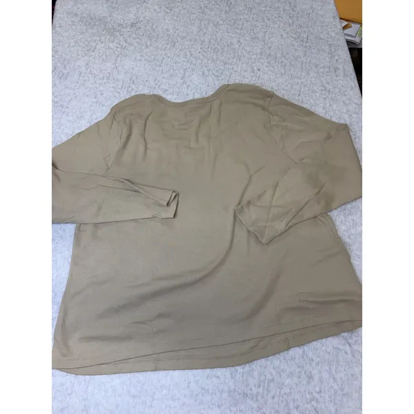 Universal Thread Womens 4X Ribbed Long Sleeve Scoop Neck Top Sourdough Beige NEW - Image 5