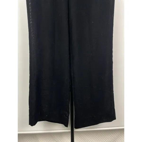 Vintage‎ Armani Exchange Black Velvet Velour Slack Trouser Pants Size 0 - Image 5