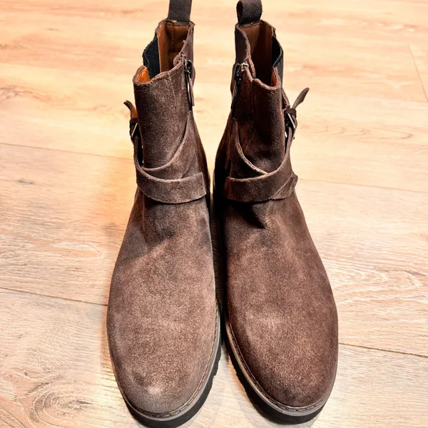 Donald Pliner Captain Brown Suede Leather‎ Ankle Boots Womens Size 8.5 - Image 3