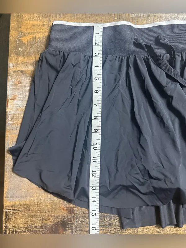 all in motion Black Drawstring Skort with Subtle White Trim - Image 5