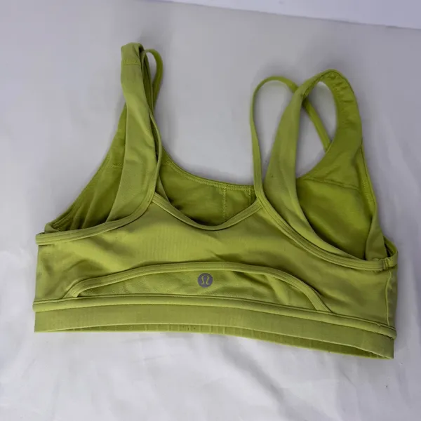 Lululemon Ebb to Train Bra Lime Green Ribbed Medium Support Size 6‎ W2CQGS - Image 4