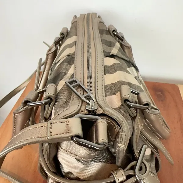 Pre-Owned Burberry Satchel Shimmer Nova‎ Check Canvas - Image 9