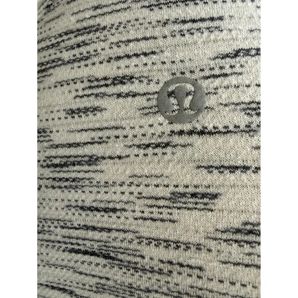 Lululemon Womens Space Dye Short‎ Sleeve Athletic T-Shirt White Grey Crew Neck - Image 4