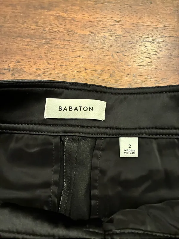 Aritzia Babaton Faux Leather Pants Women’s 2 Black Straight Wide Leg - Image 2