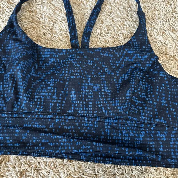 Lululemon Train Times Bra Pulse Capri Black‎ Blue Women's 8 Workout Yoga Stretch - Image 2
