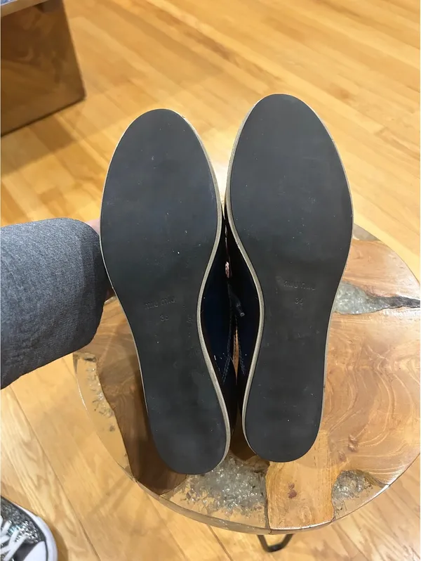 Miu Miu Navy Patent Leather Oxford Shoes Sz36 - Image 6