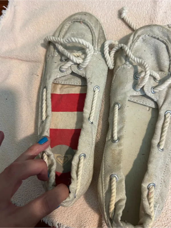 Roxy Cream Canvas Moccasins with Rope Laces - Image 7