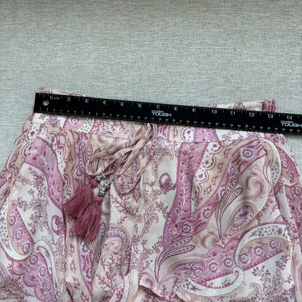 H&M Skort Shorts Size Small Pink Paisley Flowy Tassel Bohemian Fairy Dreamy - Image 6
