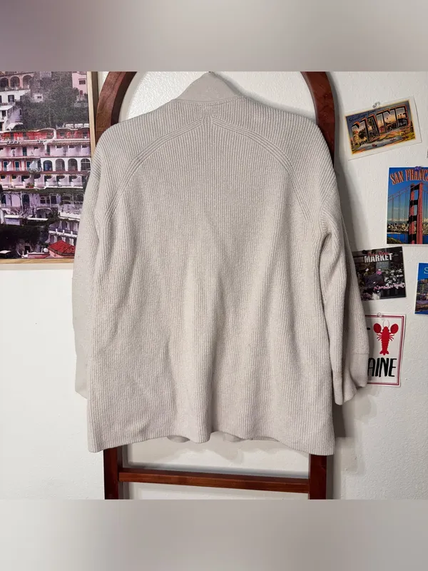 Lululemon Merino Wool-Blend Ribbed Long Wrap Sweater White Opal - Image 7
