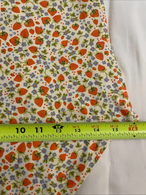 Aerie Real Good Strawberry Floral Bandeau Swimsuit Gingham Tie Women's M - Image 7