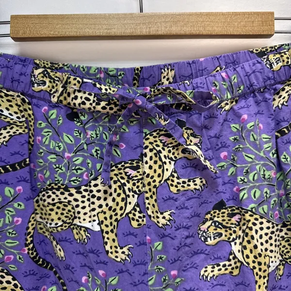 PrintFresh Long Pajama Set Size L‎ Purple Bagheera Leopard Print Organic Cotton - Image 10