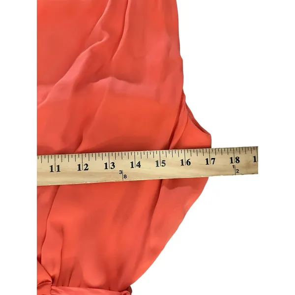Rebecca Minkoff Wrap Midi Dress Orange‎ Size XS Sleeveless Open Sides C8-0 - Image 2