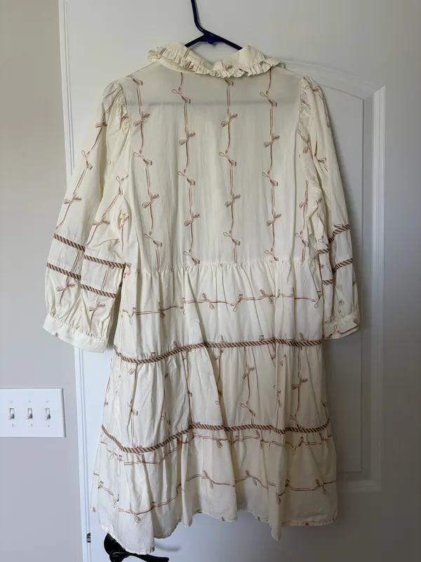 Entro Cream Tiered Mini Dress - Image 3