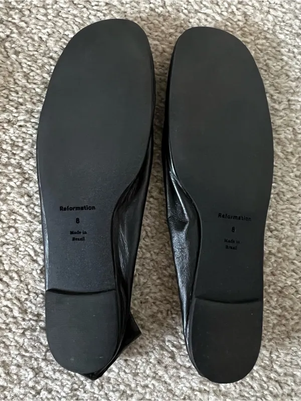 New Reformation Blaine Flat Black Leather Size 8 - Image 10