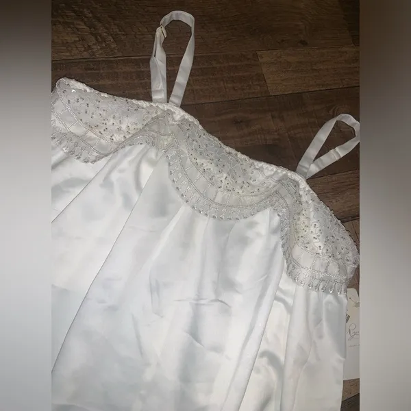 Rya Primrose beaded Chemise Nwt M slip satin anthro wedding sexy lingerie $150 - Image 6