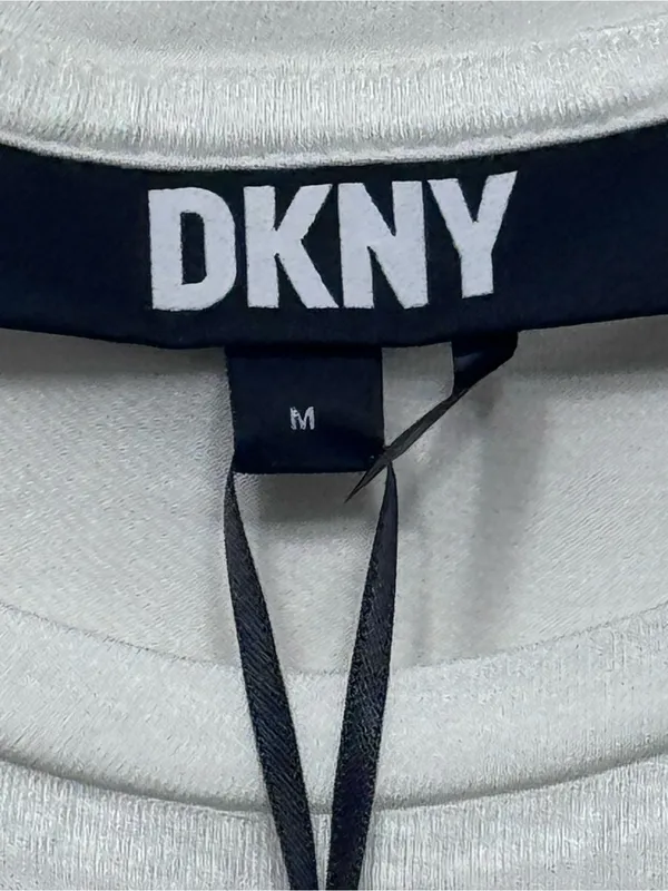 DKNY White Flutter/Ruffle Sleeve crew neck T-Shirt, - Image 3
