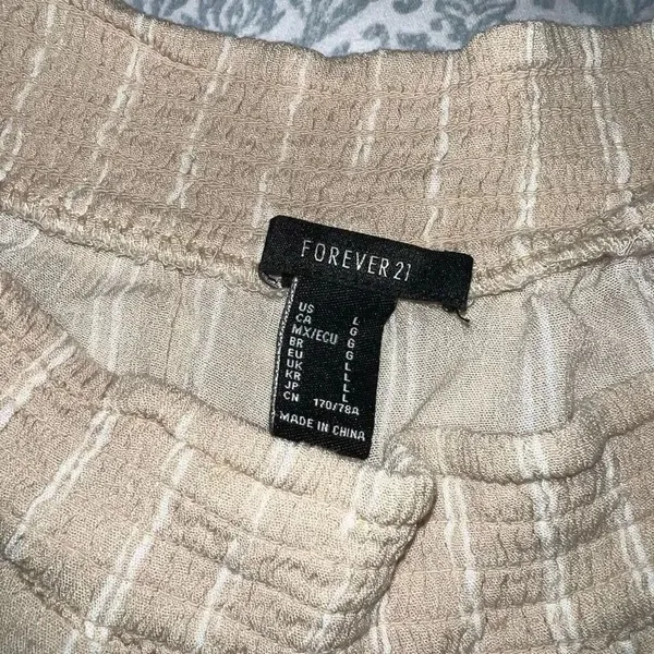 Boho chic beach pants nude flowy coverup linen style pool wide leg size L - Image 3