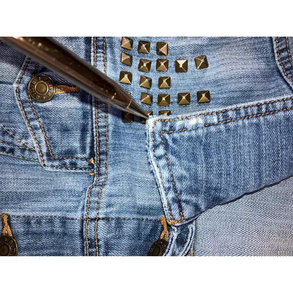 a.n.a Studded Denim Jacket Women M Distressed Trucker Punk Biker y2k‎ Western Cowgirl - Image 11