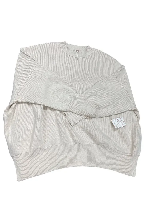 Free People wms pearl beige casual over sized knit pull sweater sz L SKU 10-783 - Image 14