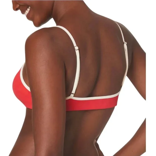 Andie Swim NWT The Bells Bikini Top Poppy Red White Trim Sporty Chic XL - Image 2