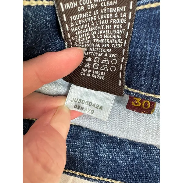 7 For All Mankind Roxanne Crop Jeans‎ Medium Wash Blue Denim Slim Fit Size 30 - Image 9