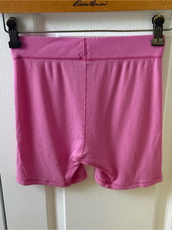 Skims Cotton Rib Boxer Shorts in Sugar Pink - Image 3