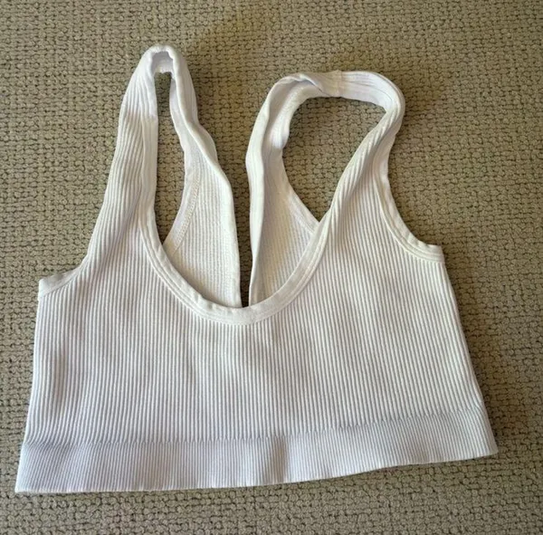 Free People Happiness Runs Scoop Neck Bra White M/L - Image 6