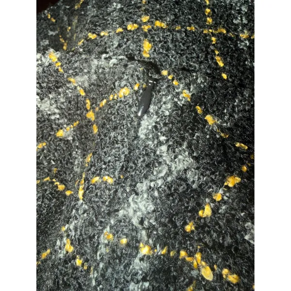 Ann Taylor LOFT Black Yellow Plaid Boucle‎ Tweed Mini Skirt Lined Size 6 - Image 2