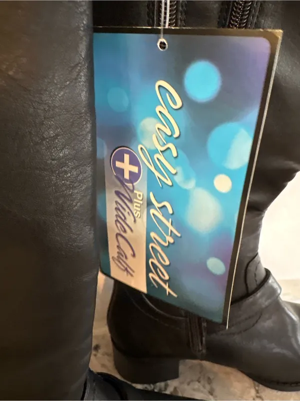 Easy Street Jewel Plus Women's 7.5 Wide Calf Riding Boots - Black Knee-High NWT - Image 2