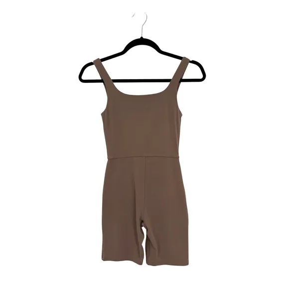 Aritzia Babaton Contour Squareneck Bodycon Romper Deep Taupe Brown Size XS - Image 7