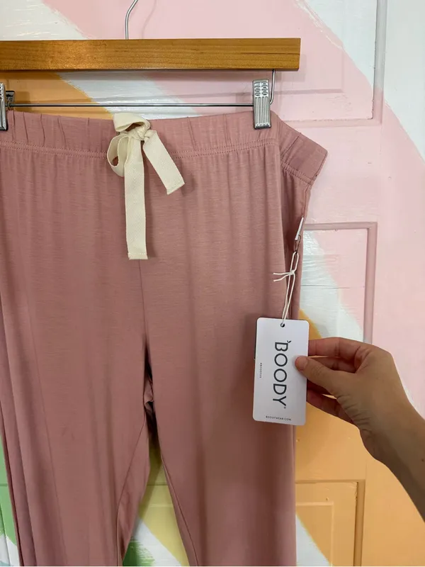 NWT Boody Goodnight Sleep Lounge Pants Dusty Pink Lightweight Bamboo Sz XL 💛🍄 - Image 6