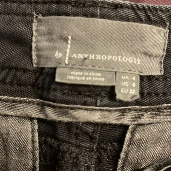 Anthropologie Embroidered Side Stripe‎ Black ankle pants Size 0 boho high rise - Image 7