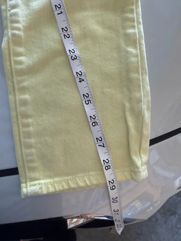 American Eagle Yellow Stretch Skinny Jeans Size 4 - Image 7