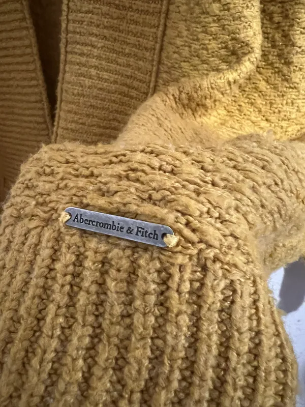 Abercrombie Womens Yellow Wool Blend Oversized Open Cardigan Size S - Image 5