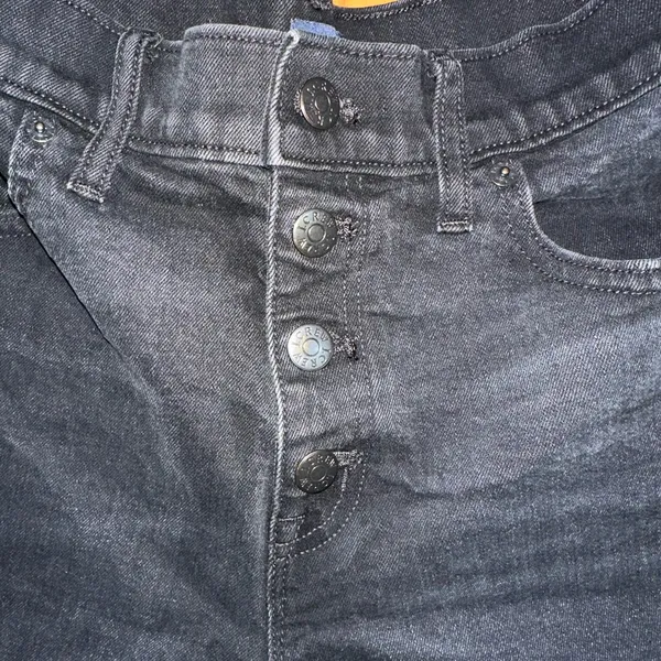 J. Crew Black High-Waist Button-Fly Denim Jean Shorts Size 28 - Image 2