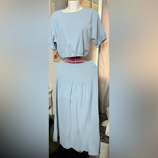 Ecowish 2 piece maxi skirt and crop top, woman’s 2 piece set, size small, new - Image 6