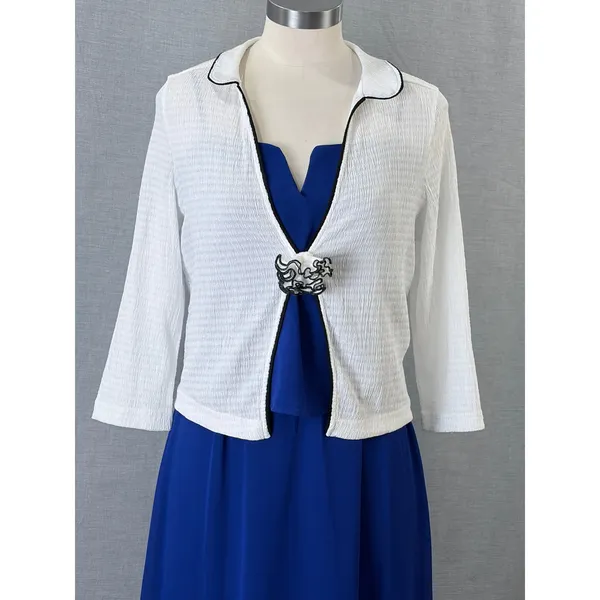 NWT Maeve Anthropologie White‎ Black Trim Ruffle Cropped Cardigan S - Image 11