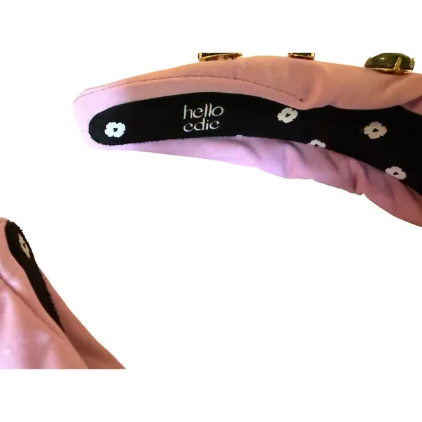 Hello Edie Pink Knotted Headband Green Gemstone Embellished Statement Headband - Image 7