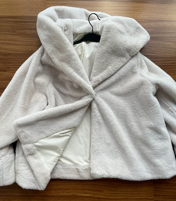 Faux Fur Hoodie Cape Coat - Image 2