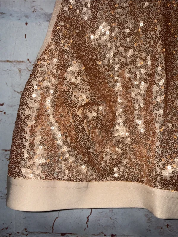 NWT Aerie L Sequin bra Crop Top in Rose Gold festival adjustable straps lined - Image 4