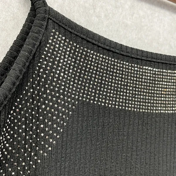 Vocal USA Studded Ribbed Tank Top Cami Womens Medium Black‎ Rocker Punk Grunge - Image 4