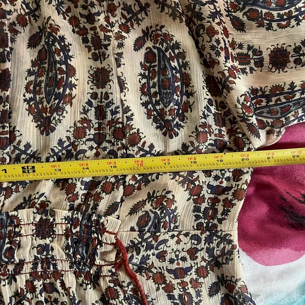 Floreat by Anthropologie Women's Zhara‎ Floral Paisley Sheer Peasant Dress Small - Image 7