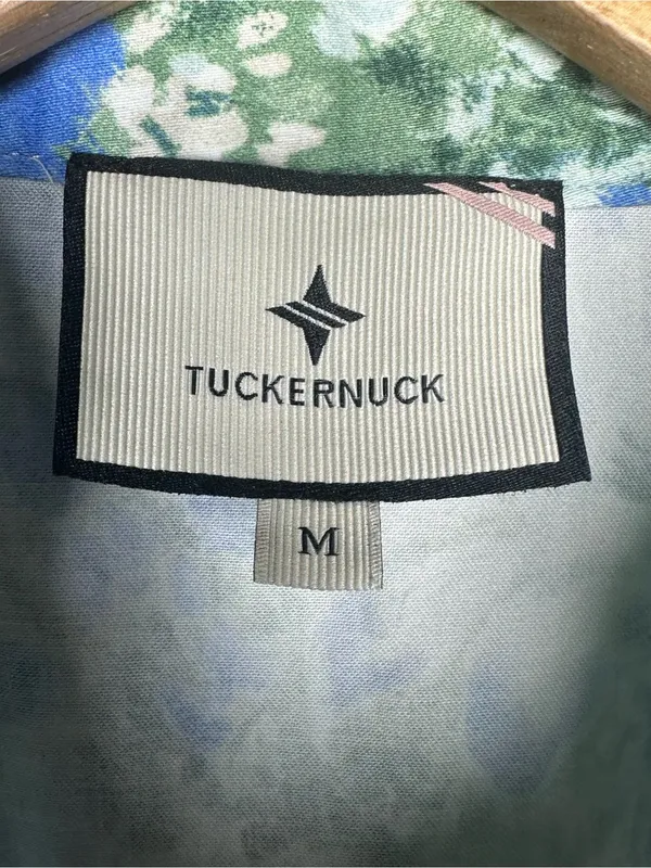 Tuckernuck Jardin De Fleurs Royal Shirt Dress Blue Floral Sleeveless Medium M - Image 7