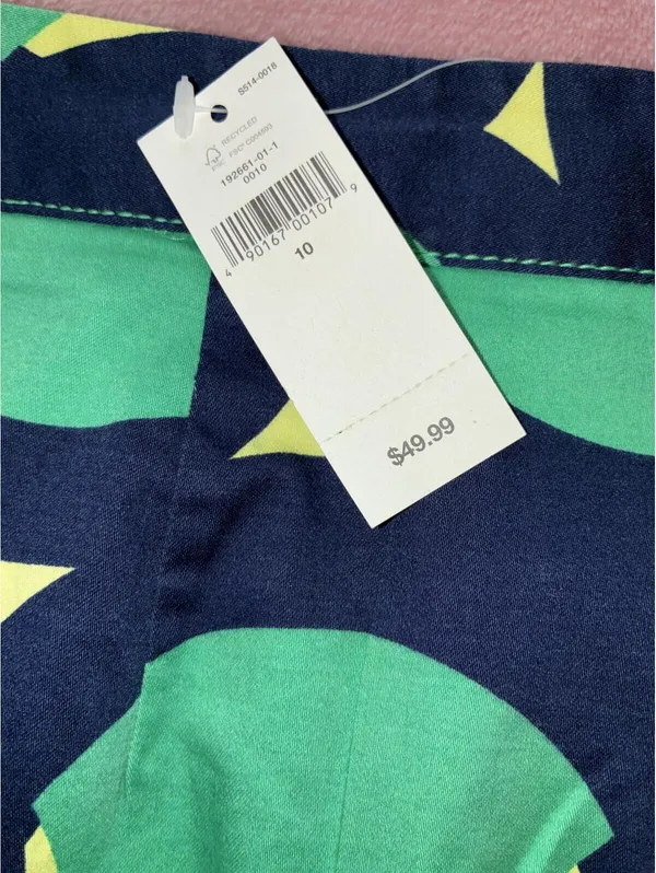 New With Tags GAP Women's Navy Blue & Green Tennis Ball Print Mini Skirt Size 10 - Image 4