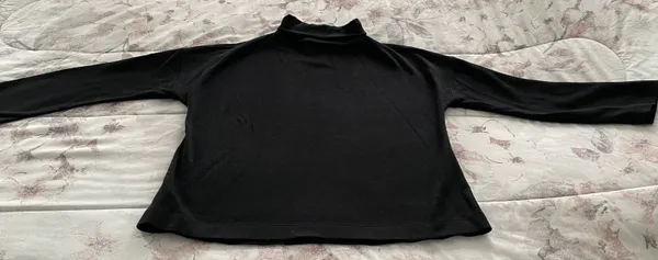 Black Merino Wool Mock Neck Sweater, Size 4 - Image 12