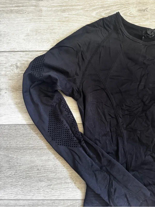 MPG Black Long-Sleeve Performance Tee with Mesh Panels - Image 2