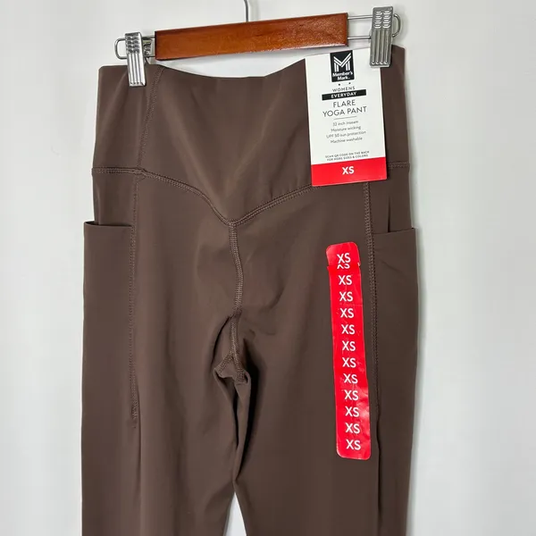 Member's Mark Brown Flare Yoga Pant Everyday Pockets NWT Womens XS - Image 7