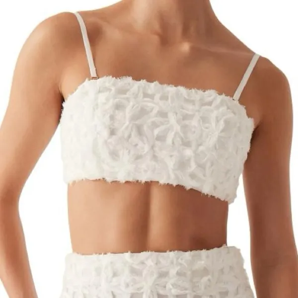 Aje NWT Women's Quintette Textured Bralette Top Ivory Floral US Size 0 - Image 2