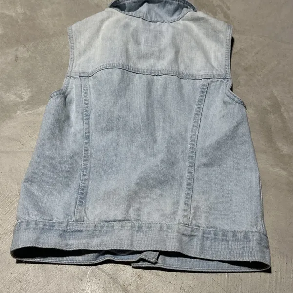 VaTg Y2K HOLLISTER Button Up Blue Jean Jacket Women's Size XS Denim Casual Coat - Image 8