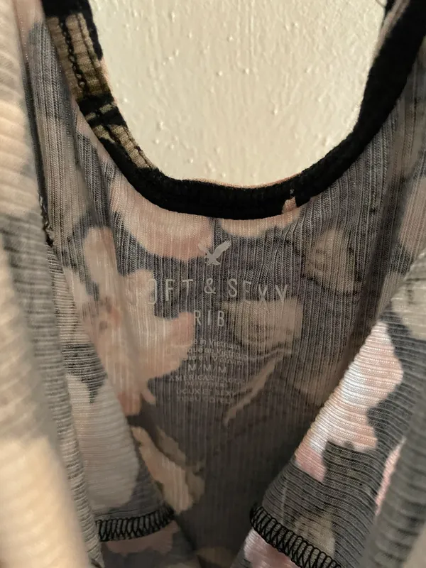 Soft & Sexy American Eagle Ribbed Floral Bodysuit - Image 3